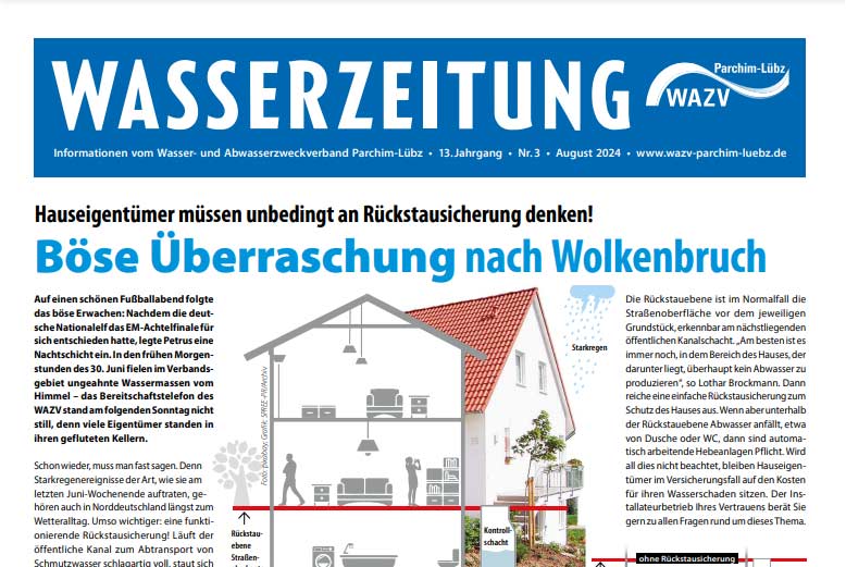 Foto einer Seite der Wasserzeitung