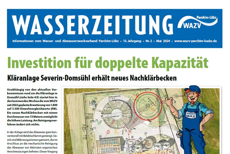 Foto einer Seite der Wasserzeitung