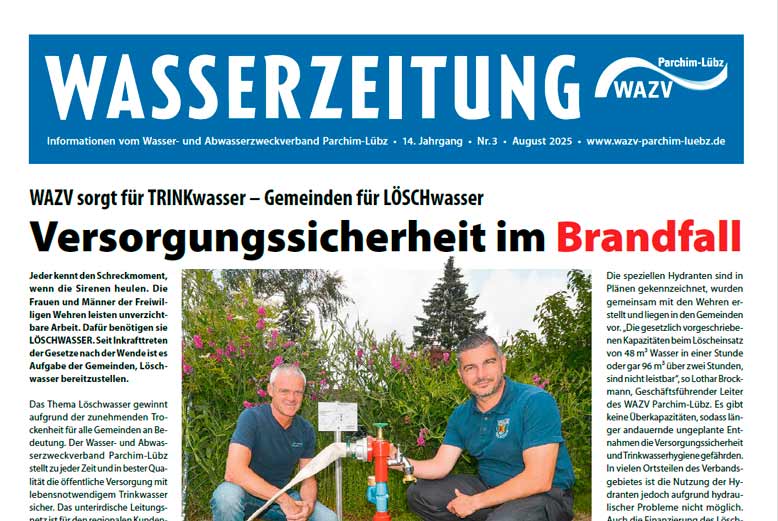 Foto einer Seite der Wasserzeitung