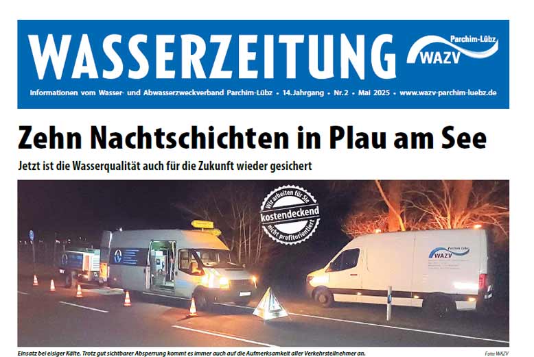 Foto einer Seite der Wasserzeitung