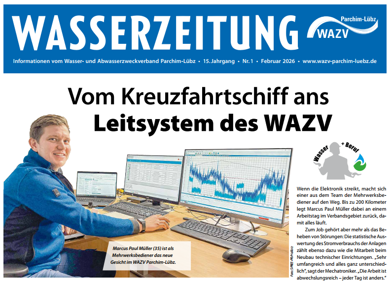 Foto einer Seite der Wasserzeitung